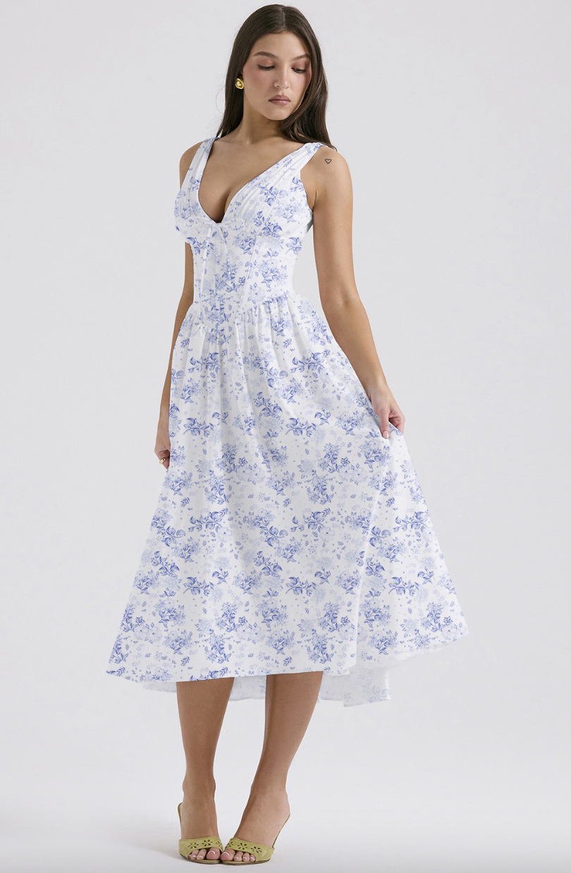 Beautiful Flower Print Summer Dress
