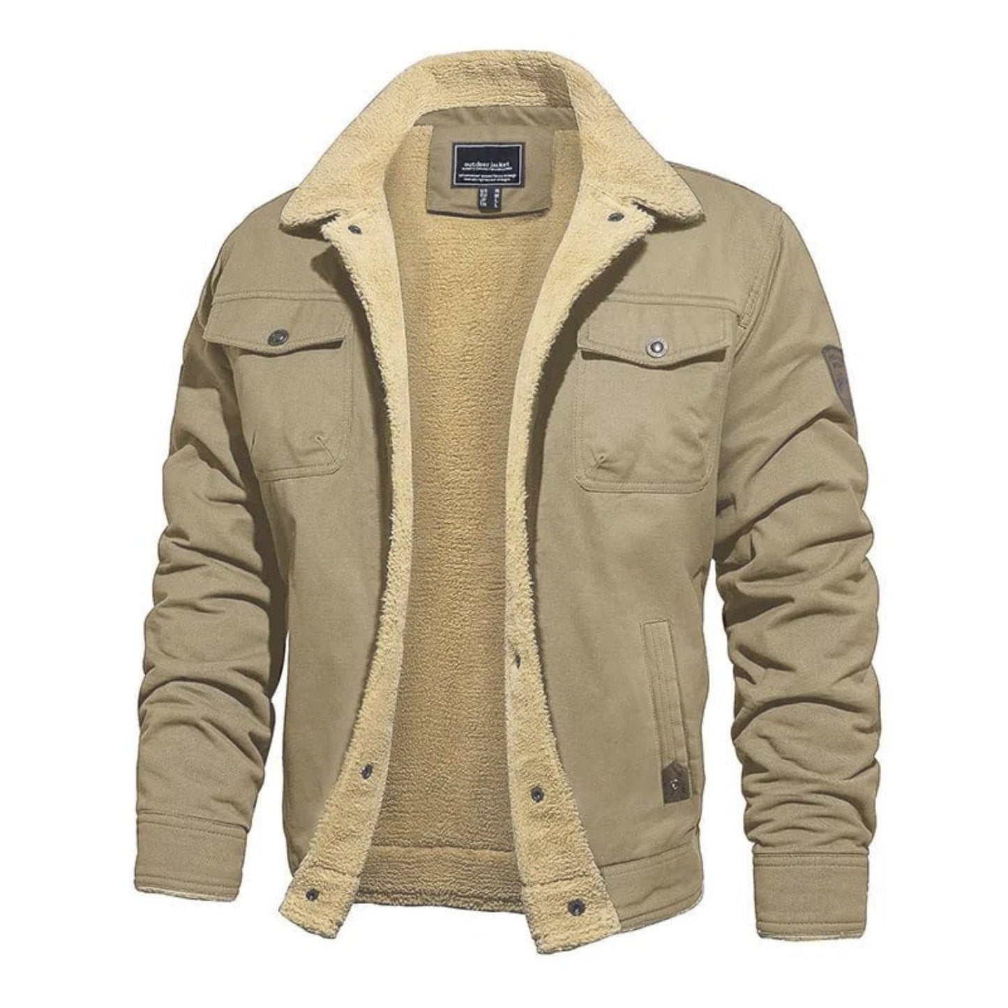 Warm Men's Fleece Lined Coat with Pockets - BritishElegance