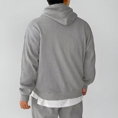 Ethan Oversized Hoodie | Ribbed Kangaroo Pocket Hoodie