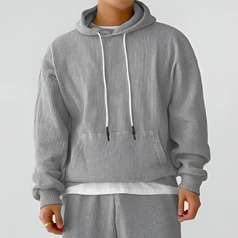 Ethan Oversized Hoodie | Ribbed Kangaroo Pocket Hoodie
