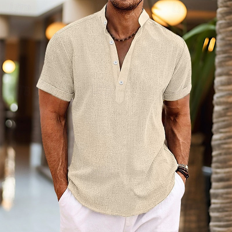 Slim Fit Casual Short Sleeve Mens Shirt