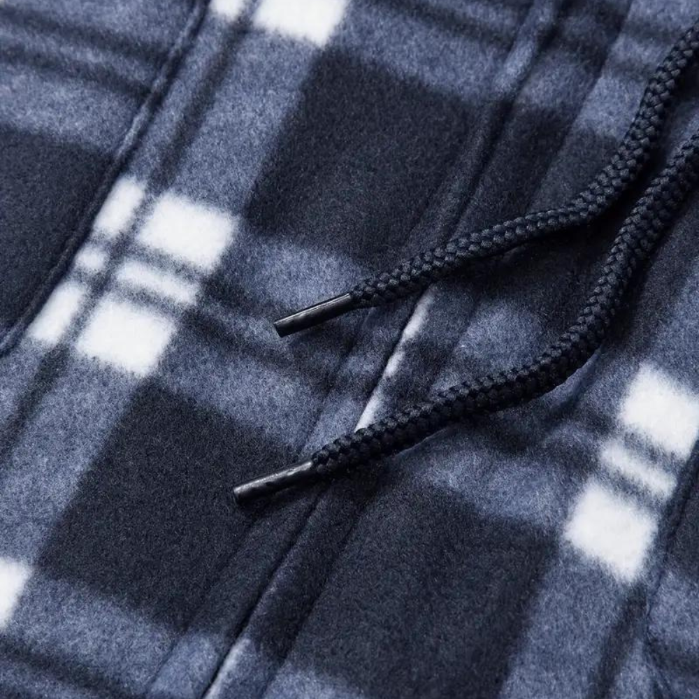 Men’s Cozy Fleece Plaid Hooded Shacket with Sherpa Lining