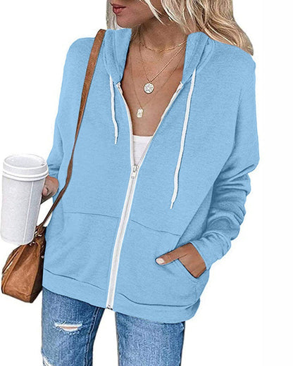 Plain Women's Hoodie with Pockets - Emma
