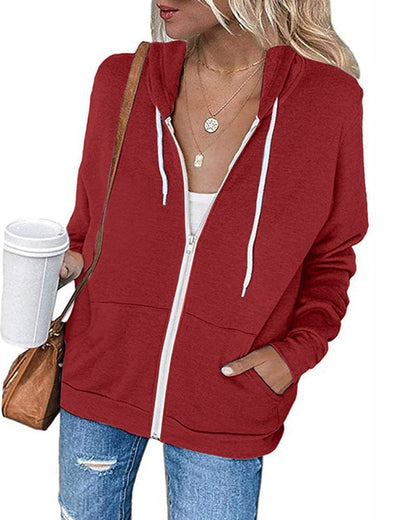 Plain Women's Hoodie with Pockets - Emma
