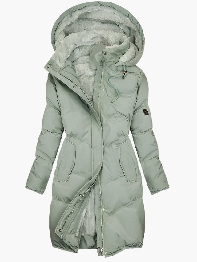 Warm Women's Parka Coat - Faux Fur Hooded Jacket - BritishElegance