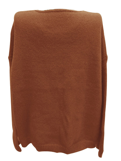 Plus Size Casual V-Neck Sweater for Curvy Women