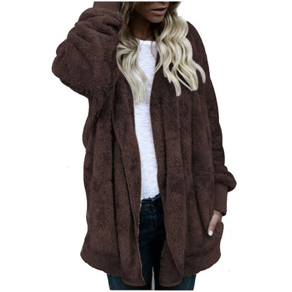 Plush Velvet Plus Size Winter Coat – Luxurious & Warm