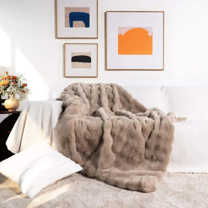 PlushHaven Faux Fur Weighted Blanket