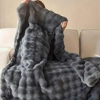 PlushHaven Faux Fur Weighted Blanket