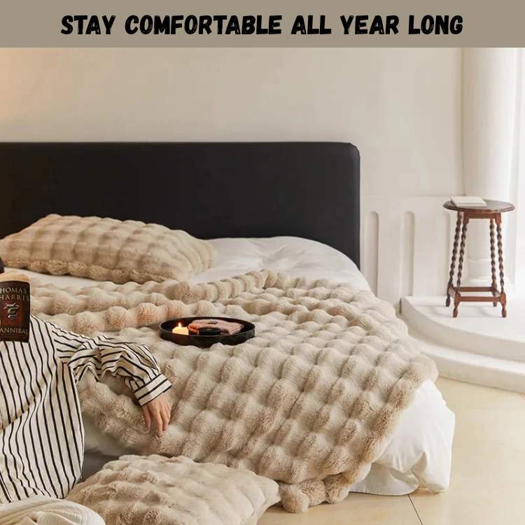 PlushHaven Faux Fur Weighted Blanket