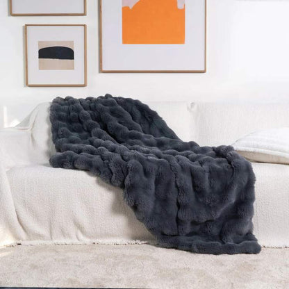 PlushHaven Faux Fur Weighted Blanket