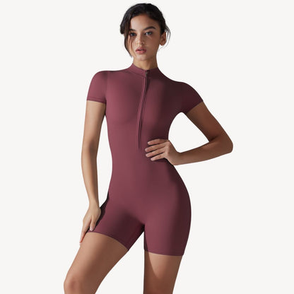 Women's Zip-Front Workout Bodysuit