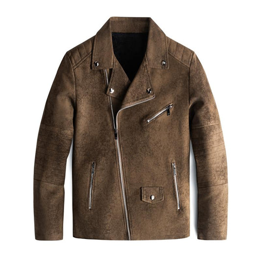 Classic Men's Slim Fit Vegan Leather Biker Jacket - BritishElegance