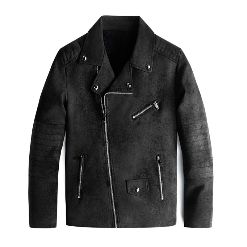 Classic Men's Slim Fit Vegan Leather Biker Jacket