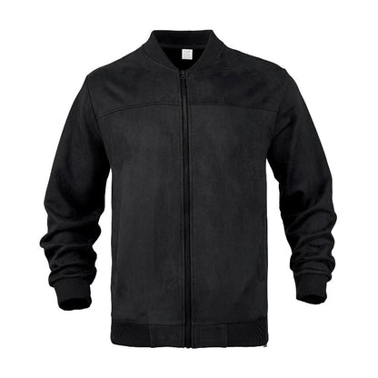Light men's transitional jacket in suede look with stand-up collar – Damian