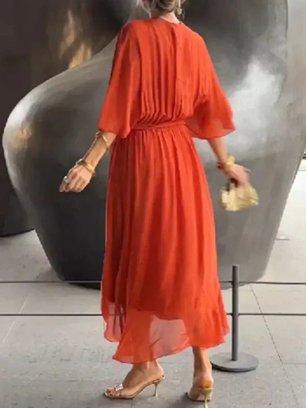 Lyra | Whisper-Soft V-Neck Silk Dress