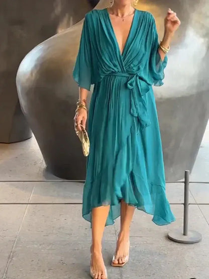 Lyra | Whisper-Soft V-Neck Silk Dress