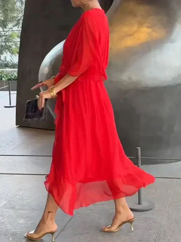 Lyra | Whisper-Soft V-Neck Silk Dress