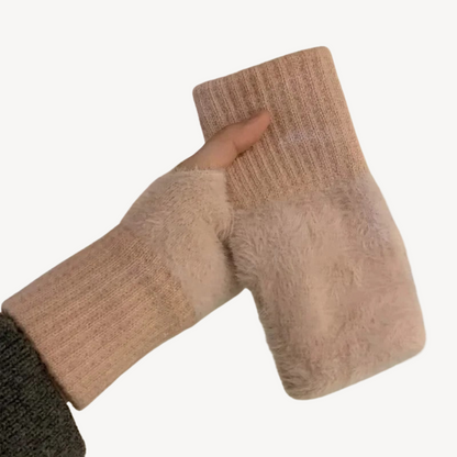 Women's Fuzzy Fingerless Gloves