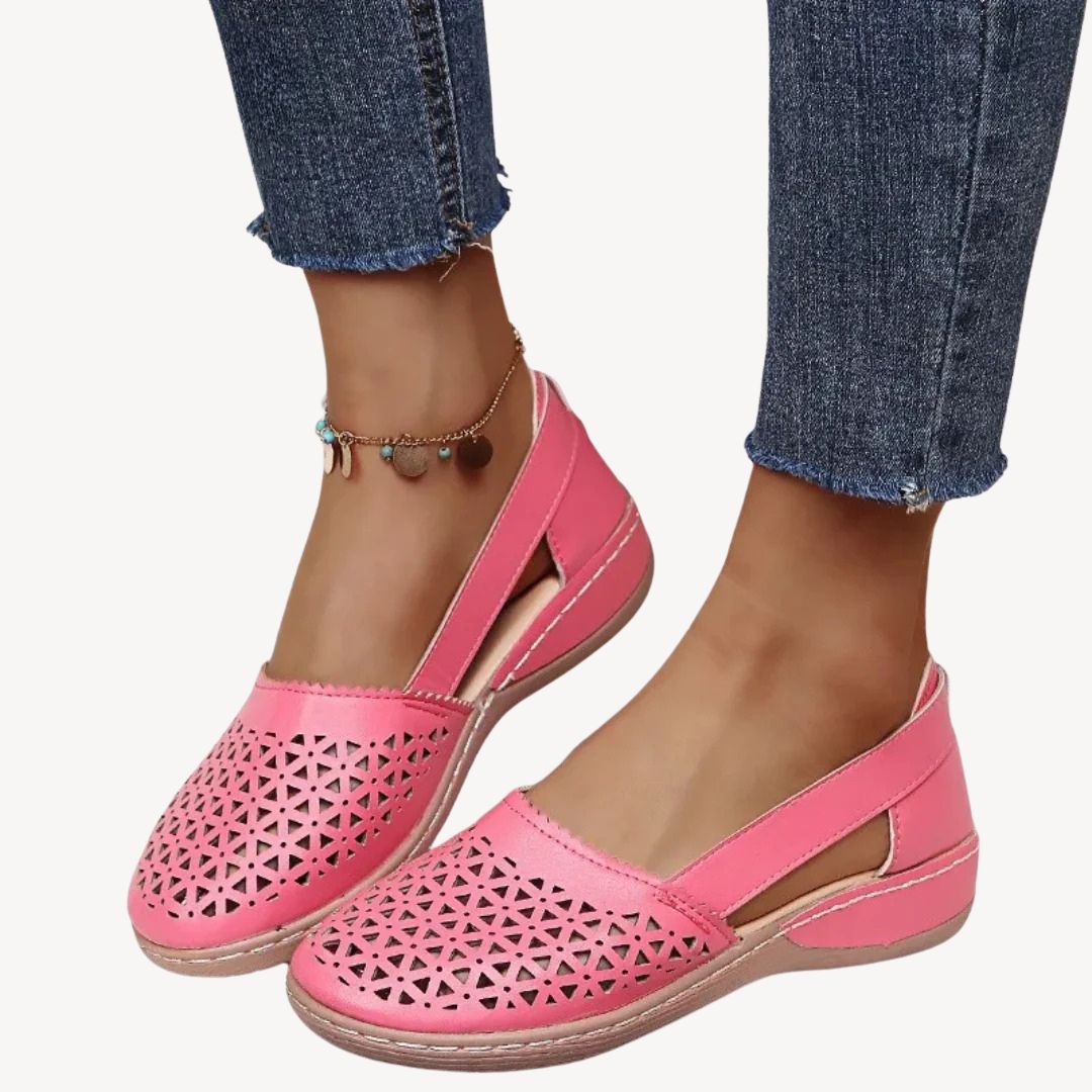 Leather Cutout Orthopedic Sandals Women