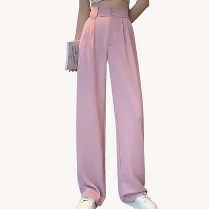 Wide-Leg Pleated Pants for Women