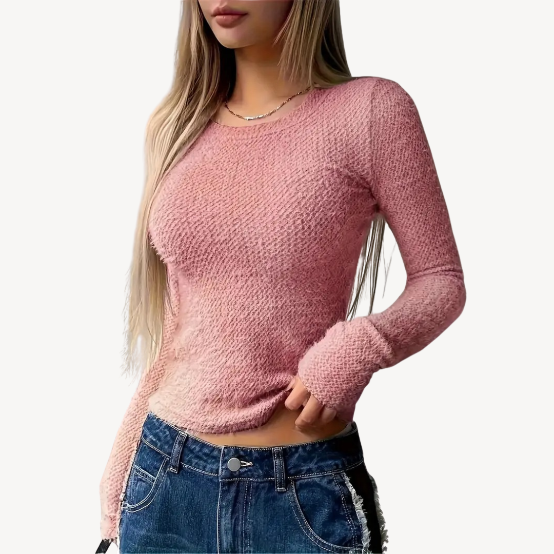 Ribbed Long Sleeve Top for Women