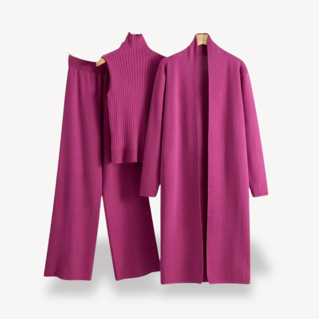 Women’s Ribbed Knit 3-Piece Set