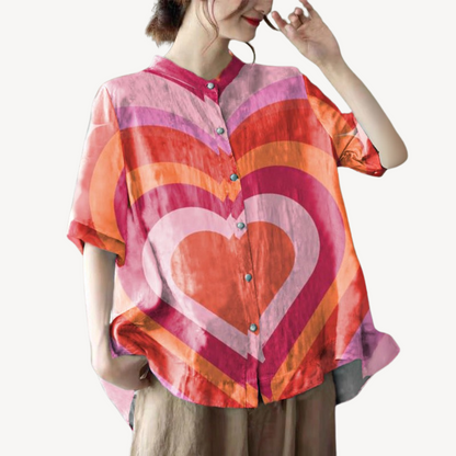 Women's Floral Linen Blend Button Shirt