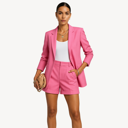 Women’s Blazer & Shorts Set – Stylish Casual Suit
