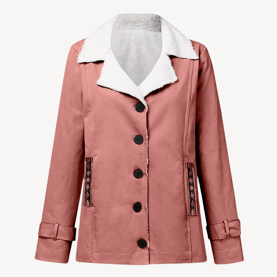 Women’s Fleece-Lined Coat with Buttons