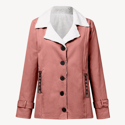 Women’s Fleece-Lined Coat with Buttons