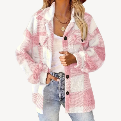 Plaid Fleece Jacket for Women
