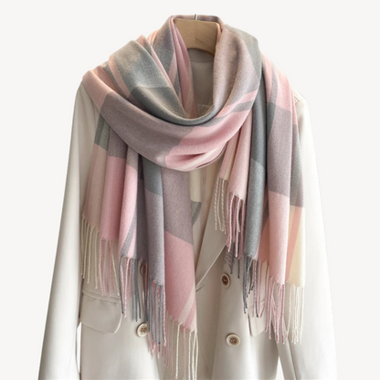 Plaid Wool Scarf for Women