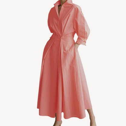 Women's Cotton Linen Blend Shirt Dress
