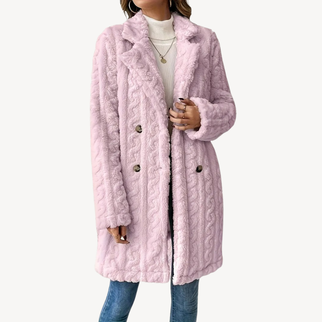 Women’s Double-Breasted Faux Fur Coat