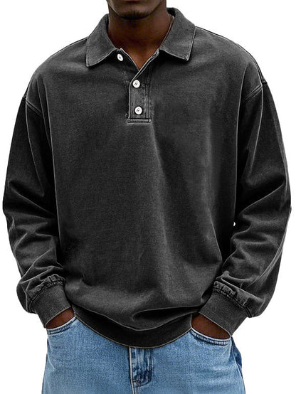 Men’s Casual Long Sleeve Polo Shirt