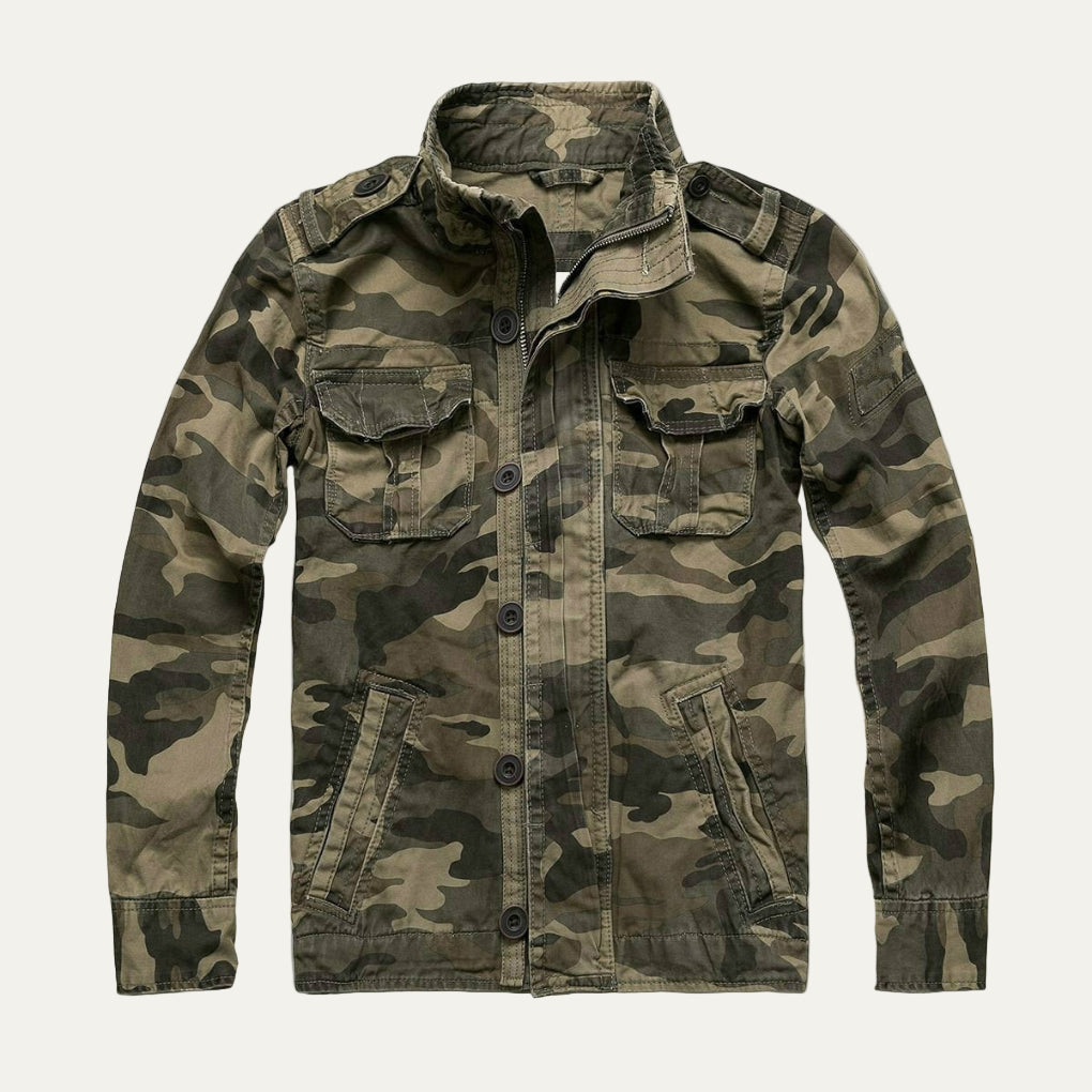 Men’s Oversized Thick Denim Military Jacket
