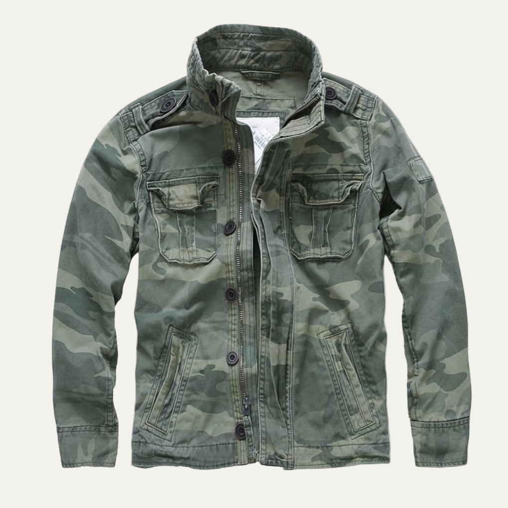 Men’s Oversized Thick Denim Military Jacket