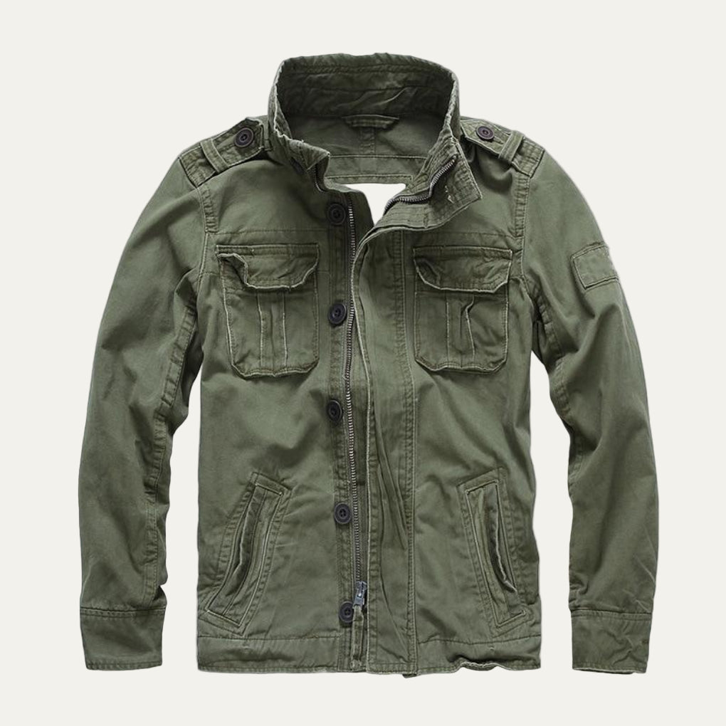 Men’s Oversized Thick Denim Military Jacket