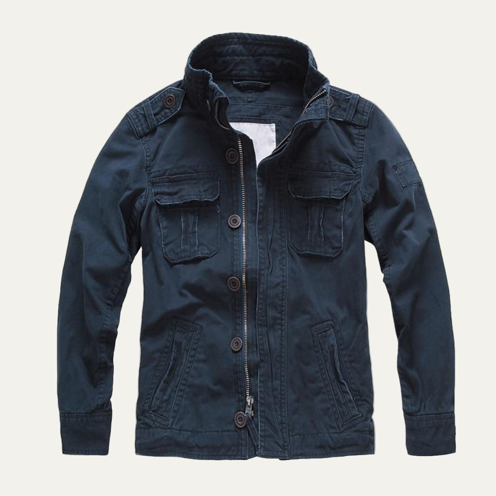 Men’s Oversized Thick Denim Military Jacket