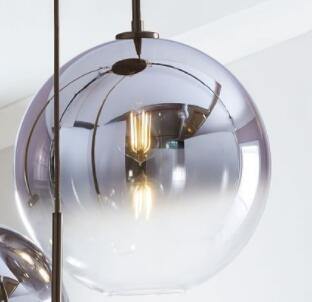 Chic Glass Pendant Lamp in Amber and Silver