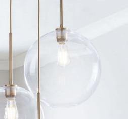 Chic Glass Pendant Lamp in Amber and Silver