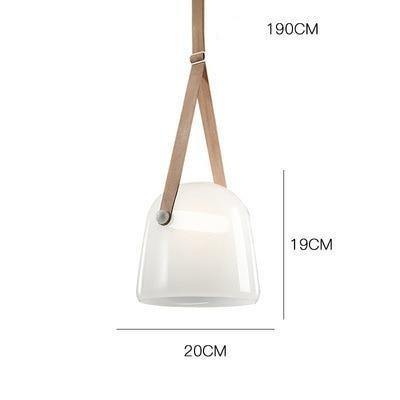Rustic Metal Pendant Light with Brown Leather Strap