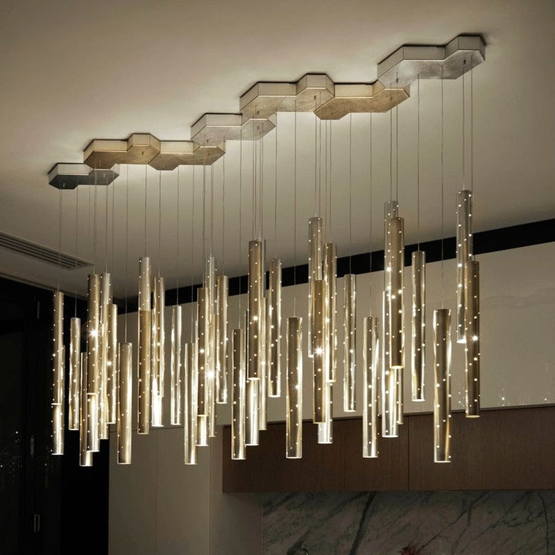 Elegant Long Crystal Pendant Light - BritishElegance