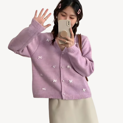 Women’s Embroidered Bow Cardigan