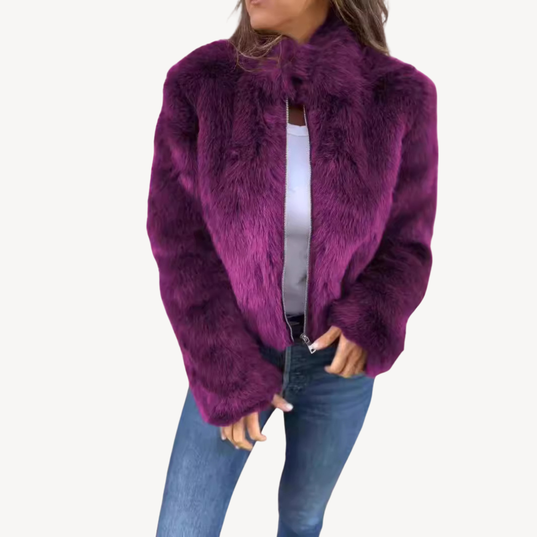 Women’s Faux Fur Zip-Up Jacket