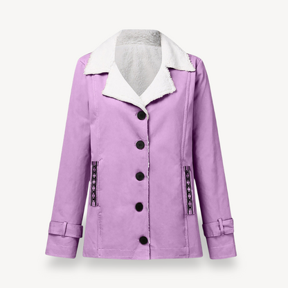 Women’s Fleece-Lined Coat with Buttons