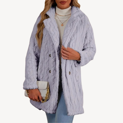 Women’s Double-Breasted Faux Fur Coat