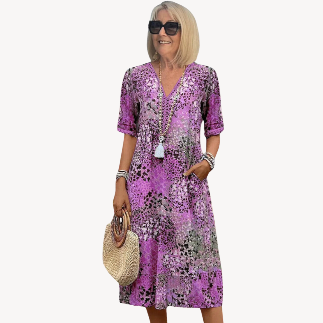 Women’s Boho Midi Dress – Flowy Tiered Style in Multiple Colors