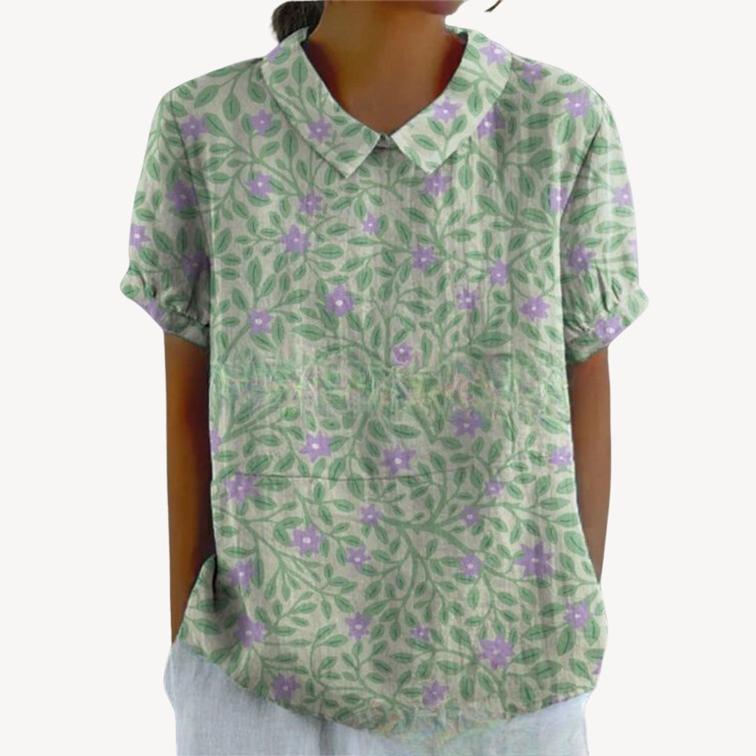 Floral Print Button-Up Shirt Women
